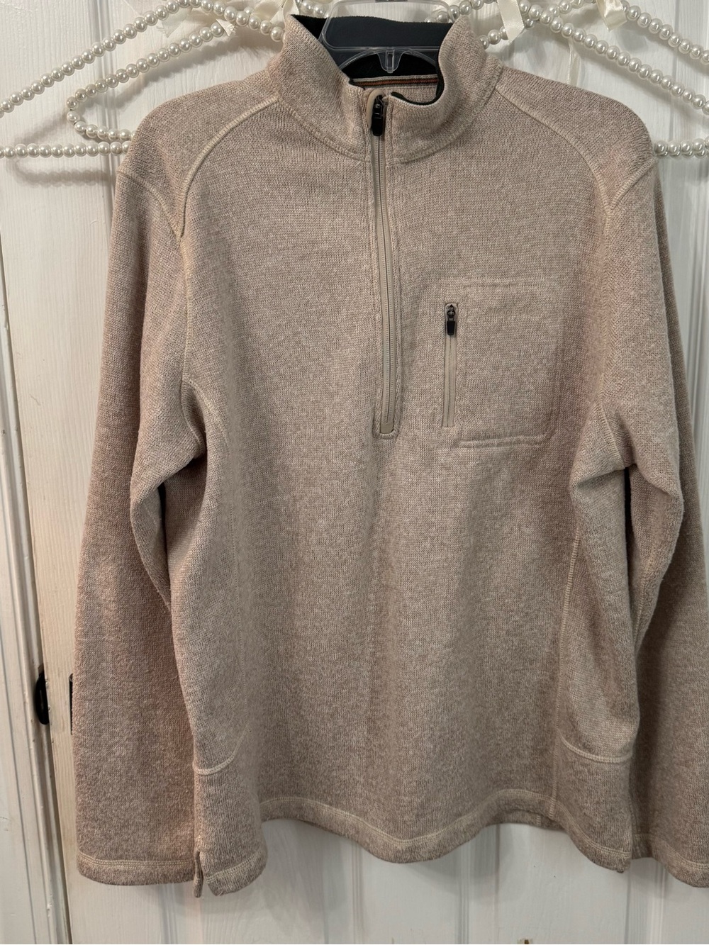 Woolrich Men's Beige Half-Zip Sweater Pullover